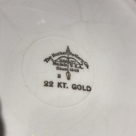 Vintage The Harker Pottery Co. Quality Made in USA Since 1840 22KT. Gold Plate - Picture 8 of 12